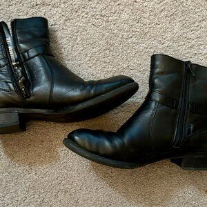 Remonte Black Leather Ankle Boots sz 39